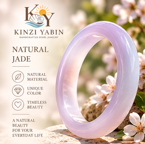 Blush Rose & White Agate Bangle – Natural Pink and White Chalcedony Gemstone Bracelet