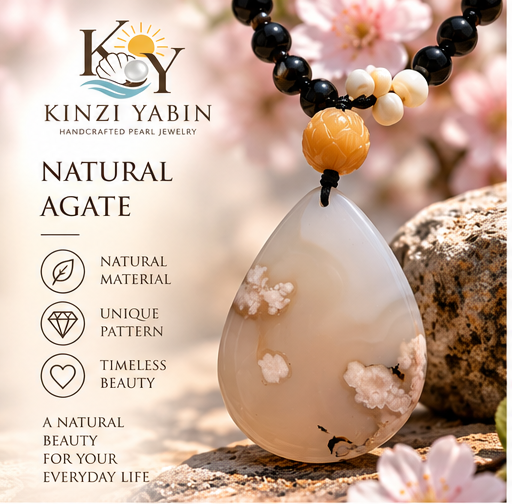 Cloud Blossom Agate Pendant