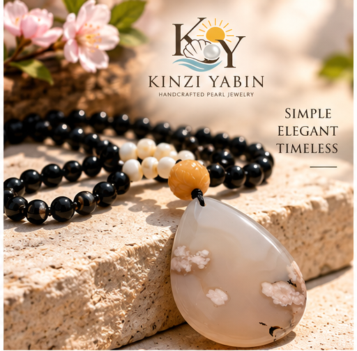 Cloud Blossom Agate Pendant