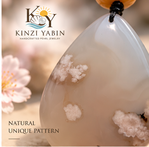 Cloud Blossom Agate Pendant