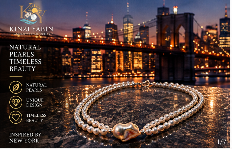 Blush Heart Baroque Pearl Double-Strand Necklace