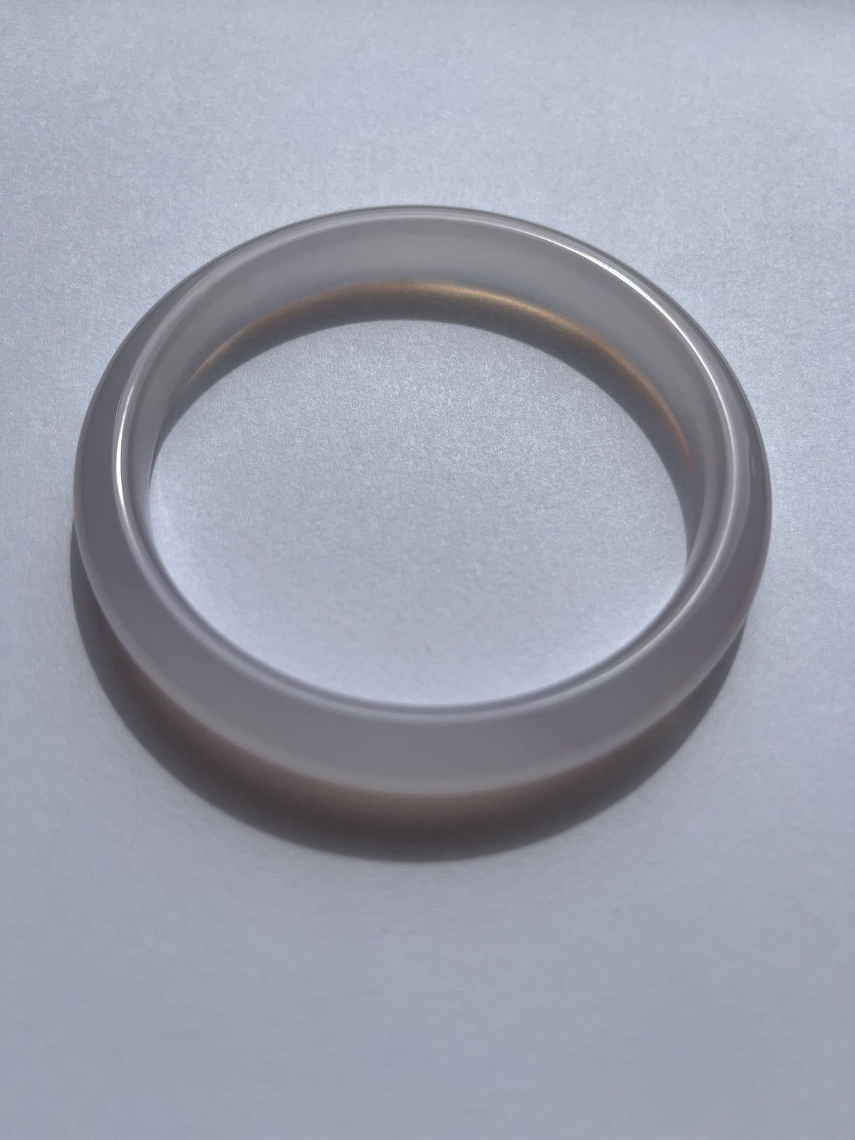 Natural White Chalcedony Bangle Bracelet