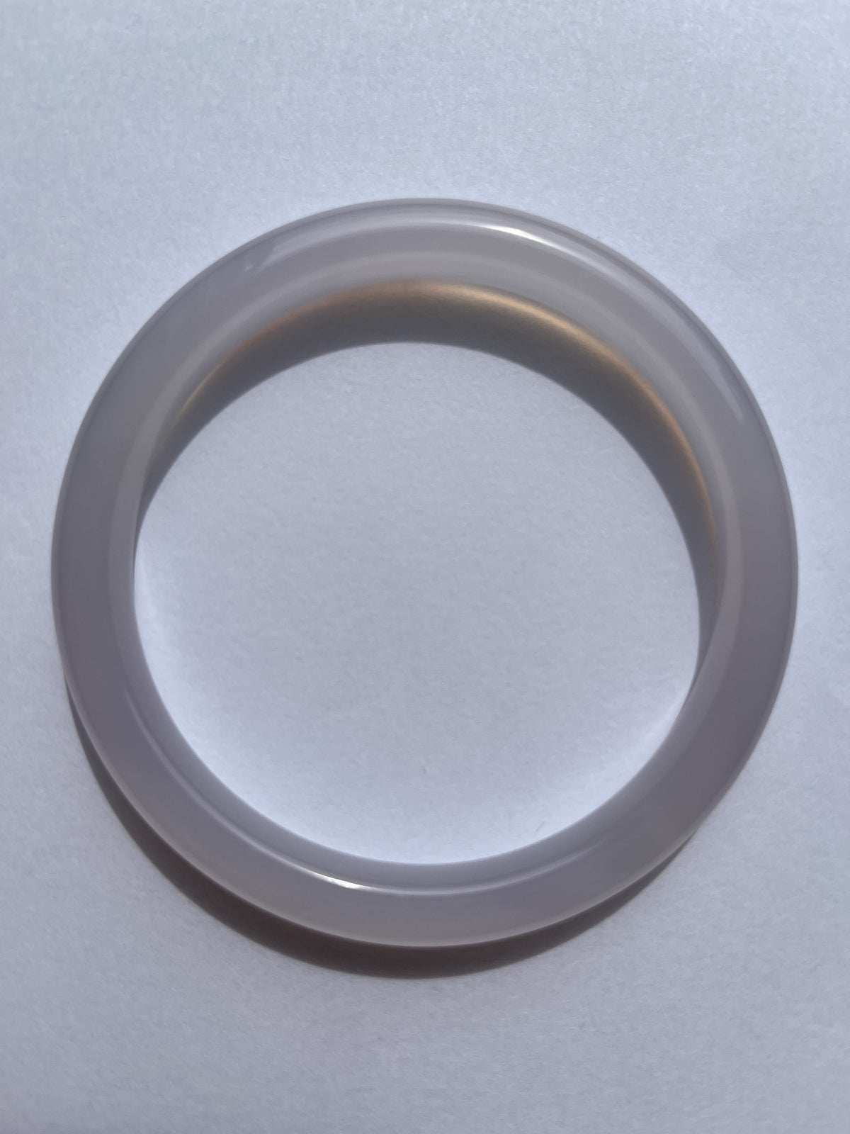 Natural White Chalcedony Bangle Bracelet