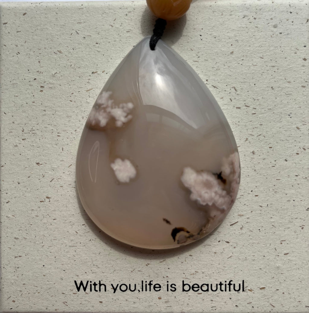 Cloud Blossom Agate Pendant