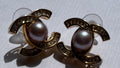 Luna Pearl Monogram Stud Earrings – Crystal & Pearl Luxury Earrings