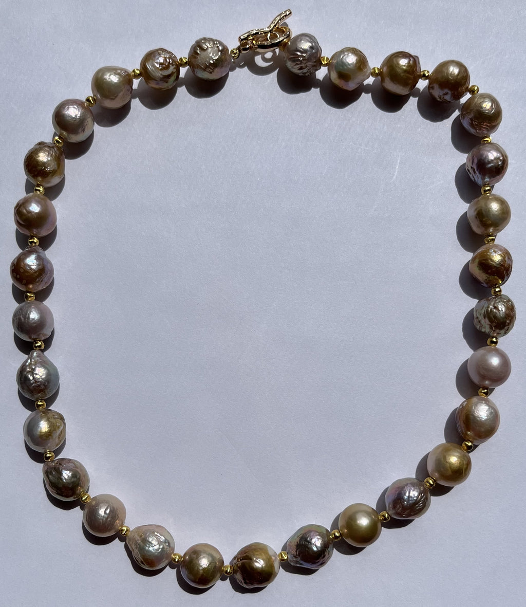 Golden Harvest Multicolor Pearl Necklace