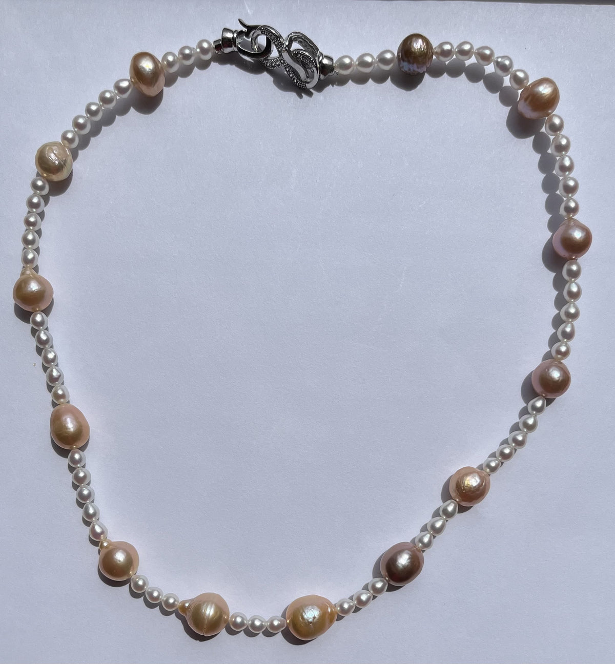 Blush Pearl Station Necklace