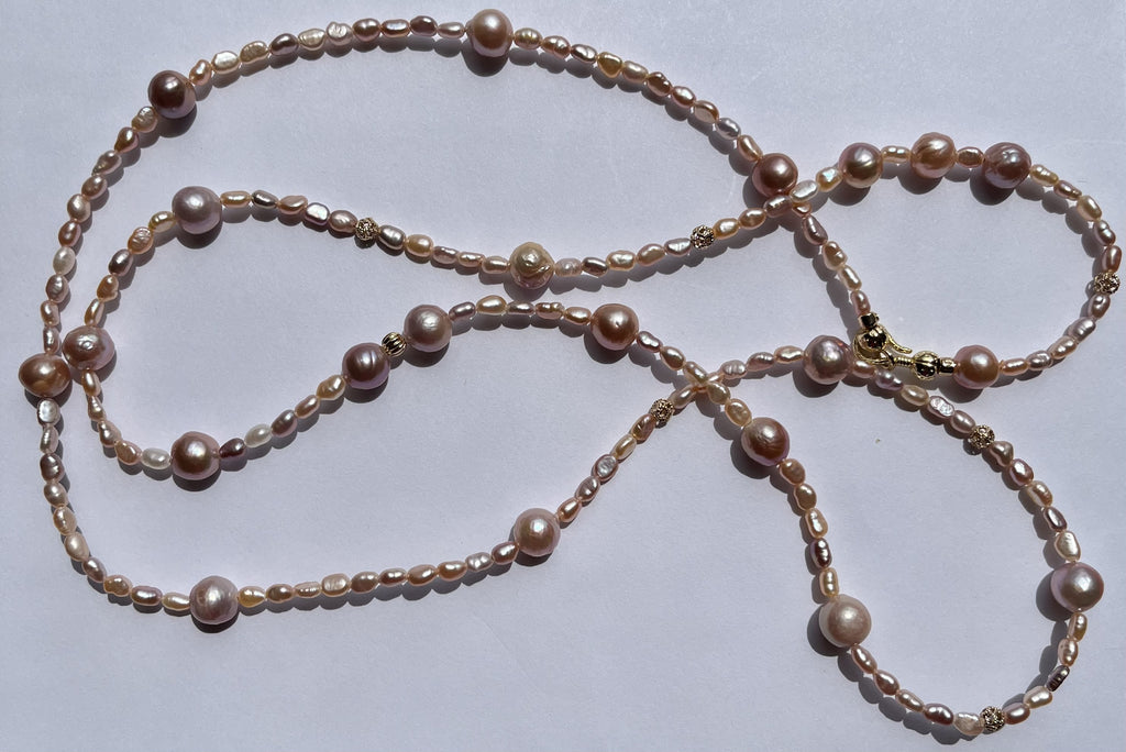 Blush Lavender Freshwater Pearl Long Necklace