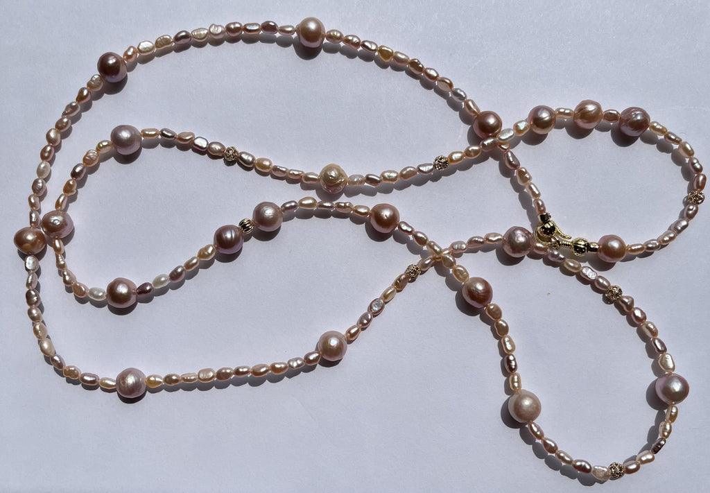 Blush Lavender Freshwater Pearl Long Necklace