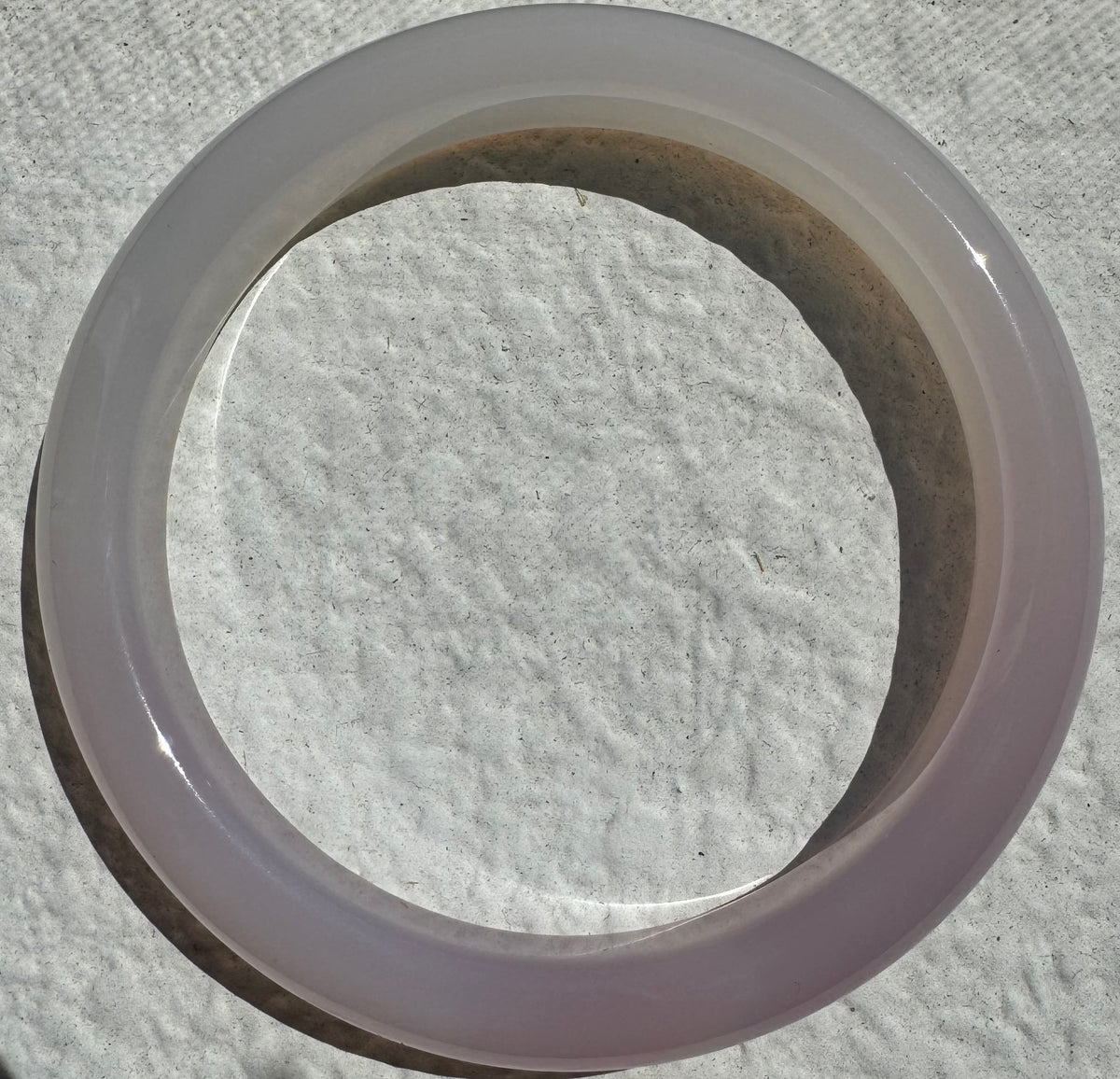 Blush Rose & White Agate Bangle – Natural Pink and White Chalcedony Gemstone Bracelet