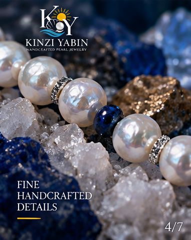 Blue Azurite Baroque Pearl Statement Necklace
