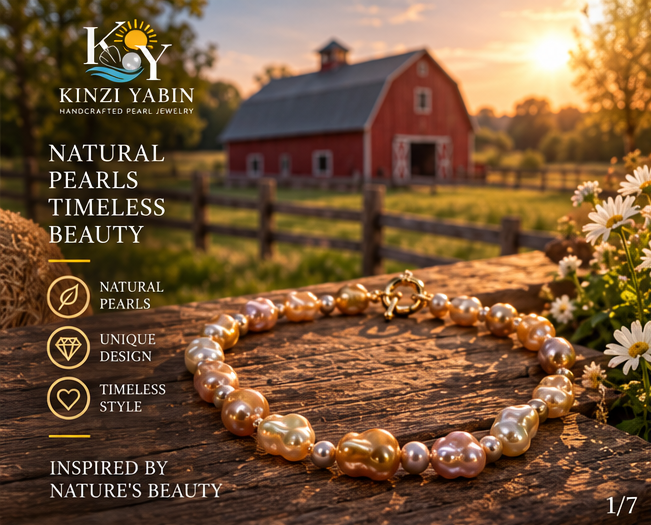 Blush Gold Baroque Pearl Necklace