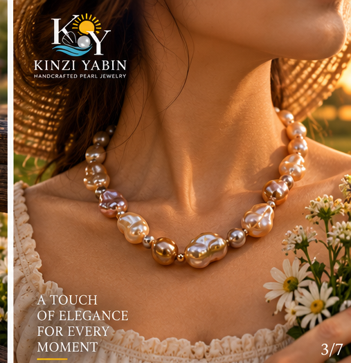 Blush Gold Baroque Pearl Necklace