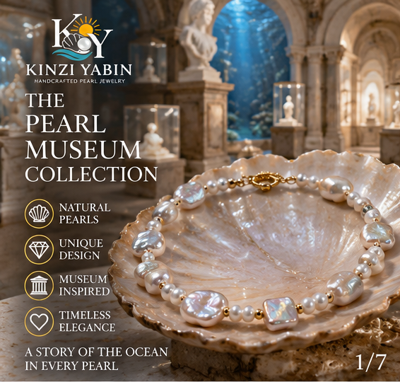 Baroque Pearl Station Necklace – Modern Freshwater Pearl Statement Necklace